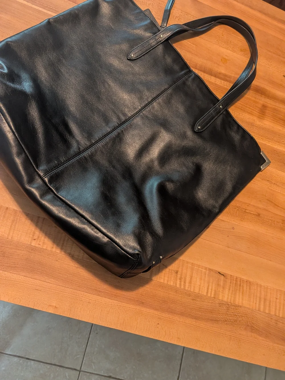 Coach New York Black Leather Tote Bag – Excellent Condition